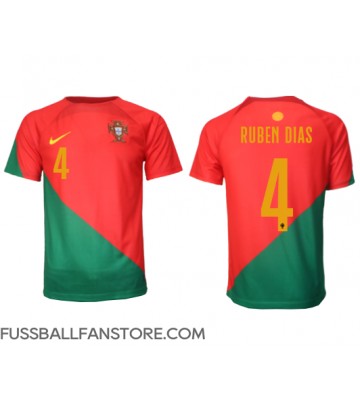 Portugal Ruben Dias #4 Replik Heimtrikot WM 2022 Kurzarm